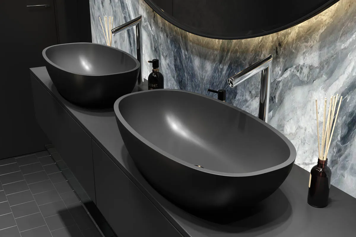 Раковина TEFIA Soft Rock Color 63 Х 34,5 RAL* 1.02.008.11.3 — фото 1, Раковины