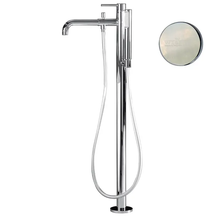 Товар: Смеситель для ванны напольный Webert Elio EL851101345, никель - фото 1 Смеситель для ванны напольный Webert Elio EL851101345, никель — фото 1, Смеситель для ванны