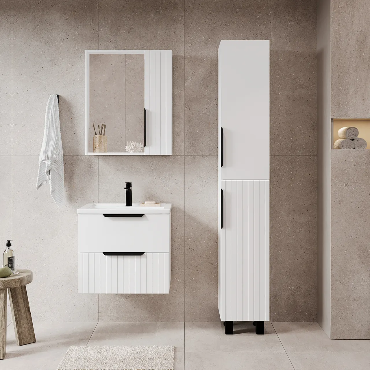 Зеркало со шкафом VIANT СИЦИЛИЯ 60 белый (VSIC60BEL-ZSH) — фото 5, Зеркальные шкафы в ванную