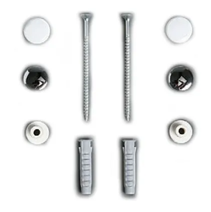 Комплект вертикальных крепежных винтов SIMAS цвет хром/белый для унитаза и биде F90 F90.CR — фото 1, Комплектующие для туалета