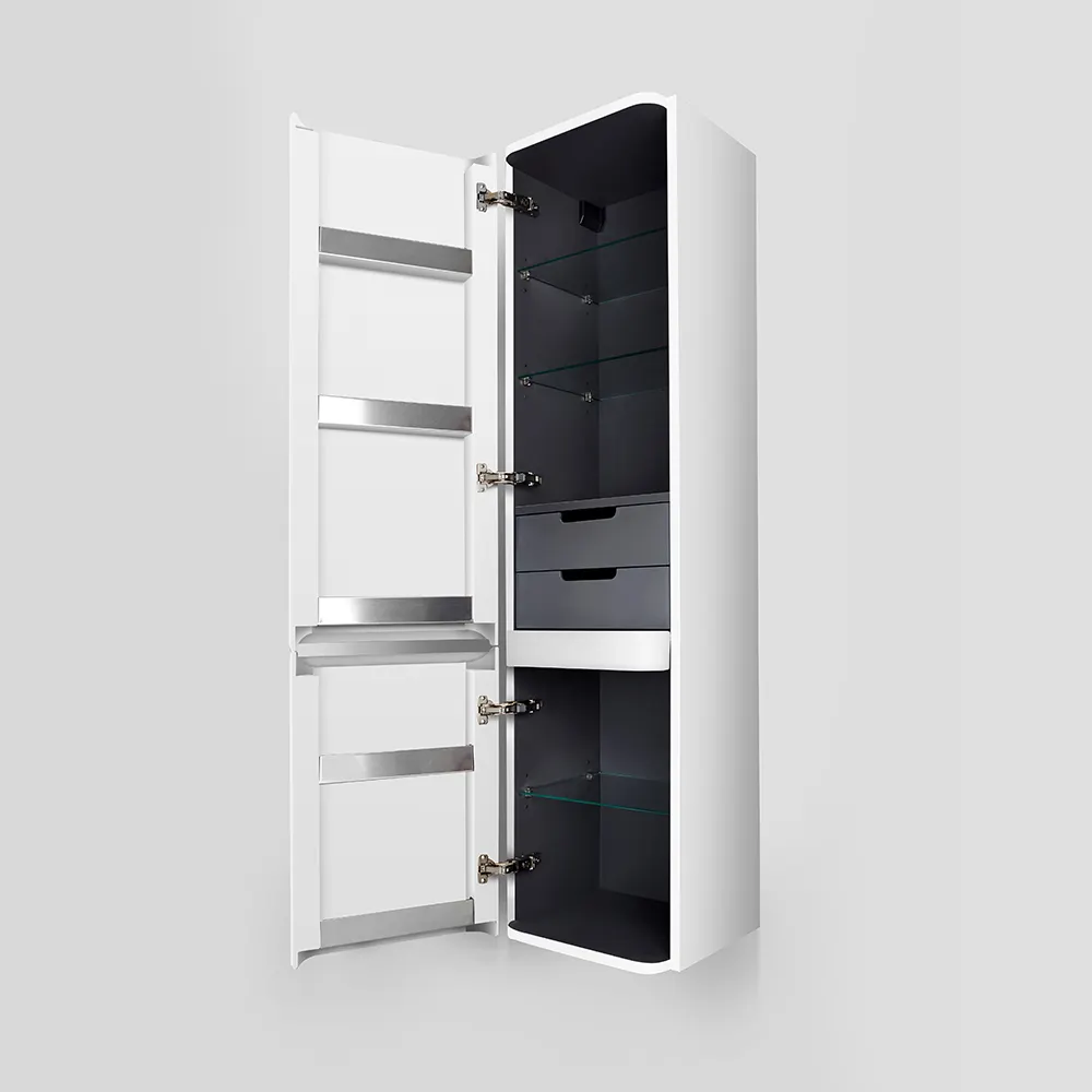 M30CHL0406WG Sensation, Шкаф-колонна, подвесной, левый, 40 см, двери, белый, глянцевая, шт — фото 2, Пеналы для ванной комнаты