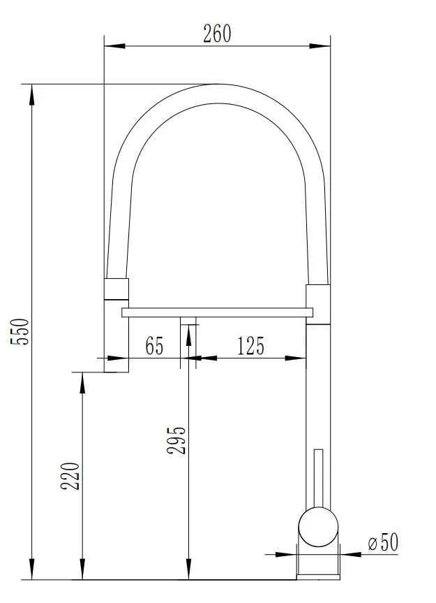 Cмеситель TORRE GR из нержавеющей стали для кухни BOCH MANN, с гибким изливом, цвет СЕРЫЙ BM11170 — фото 3, Смесители для кухни