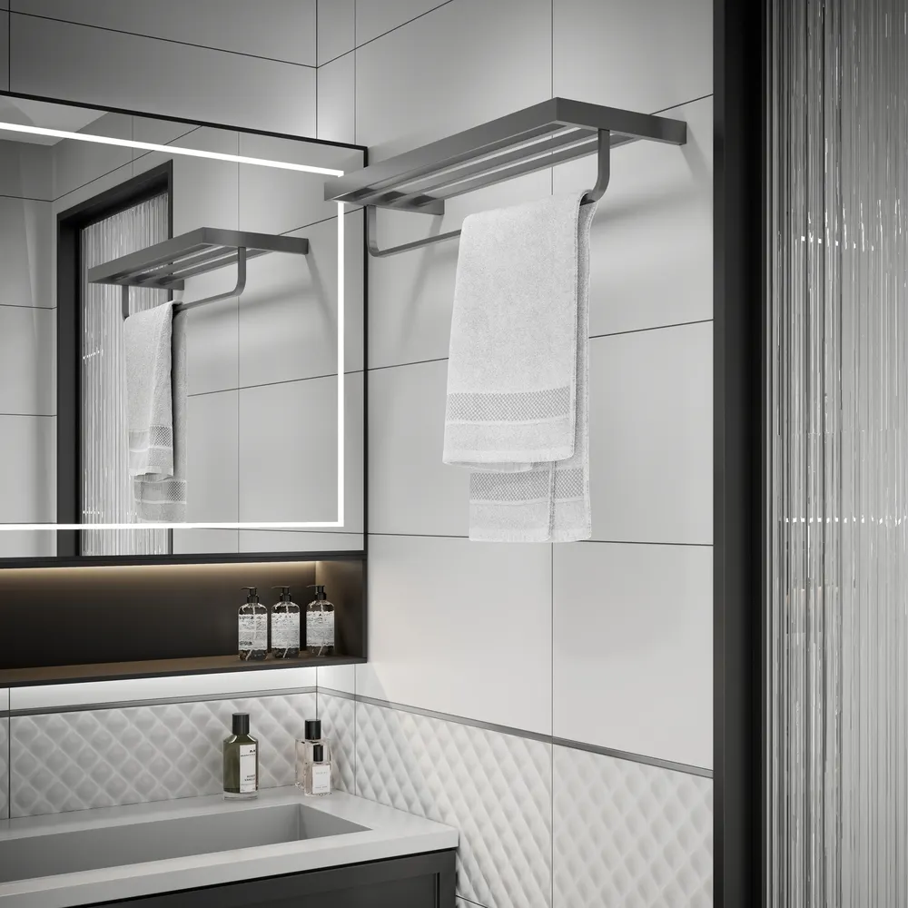 Товар: Полка для полотенец Timo Petruma 15258/18 черное золото - фото 1 Полка для полотенец Timo Petruma 15258/18 черное золото — фото 1, Полки для полотенец