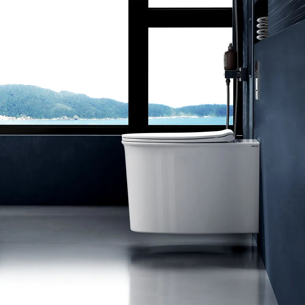 Товар: Унитаз ABBER Bequem AC1127 подвесной белый, безободковый, смыв торнадо и струйный смыв - фото 6 Унитаз ABBER Bequem AC1127 подвесной белый, безободковый, смыв торнадо и струйный смыв — фото 6, Подвесные унитазы