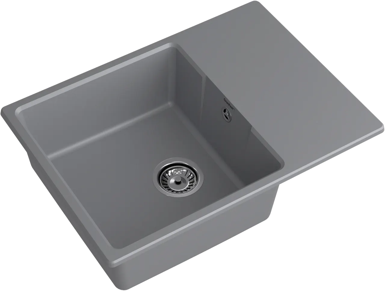 GRANFEST Мойка URBAN 668L 1-чаша+крыло 680*490мм темно-серый арт.GF-UR- 668L темно-серый — фото 1, Кухонные мойки