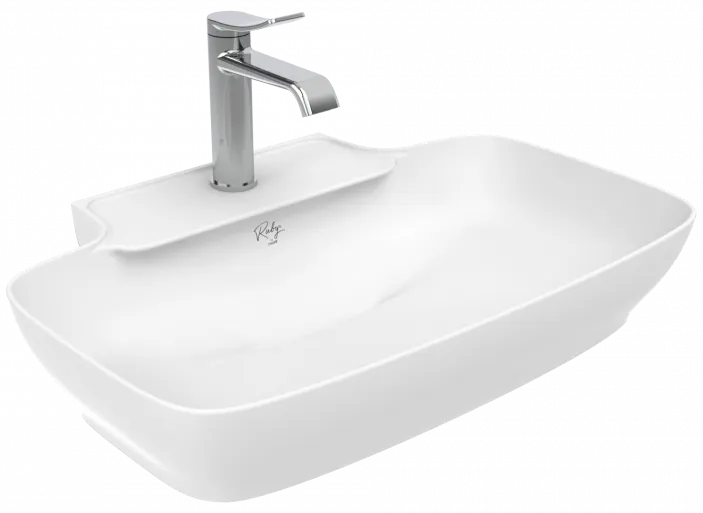 CREAVIT Раковина мебельная накладная БЕЛАЯ МАТОВАЯ RB061-00MB42E-0000 — фото 1, Раковины накладные