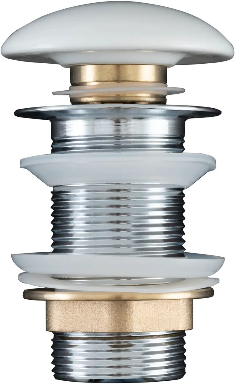 Донный клапан Aquanet белый, без перелива 00330950 — фото 1, Донные клапаны