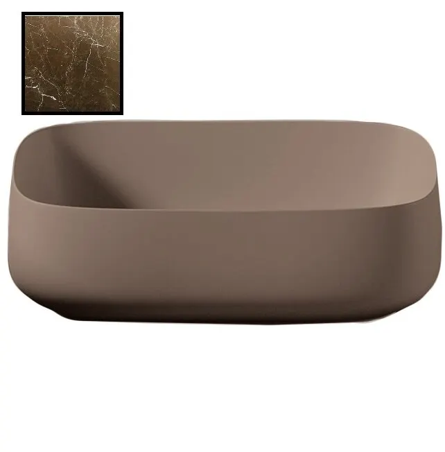 Раковина Artceram Cognac Quadro накладная без отверстий цвет Bronze amani COL009 49 00 — фото 2, Раковины накладные