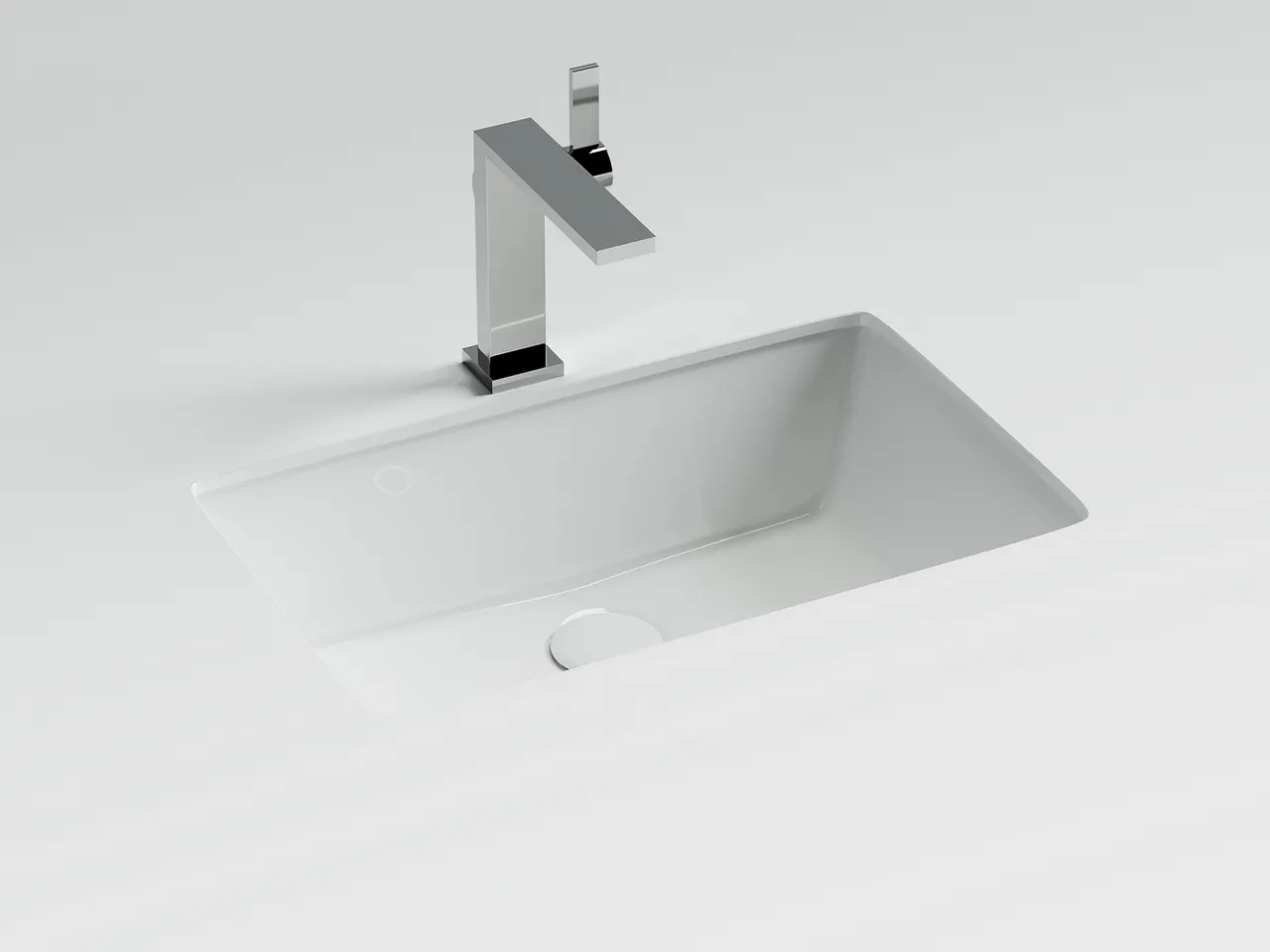 Раковина встраиваемая снизу Ceramicanova Era 525x345x175мм, c отверстием слива - перелива белый, арт.CN15004 — фото 2, Раковины встраиваемые снизу