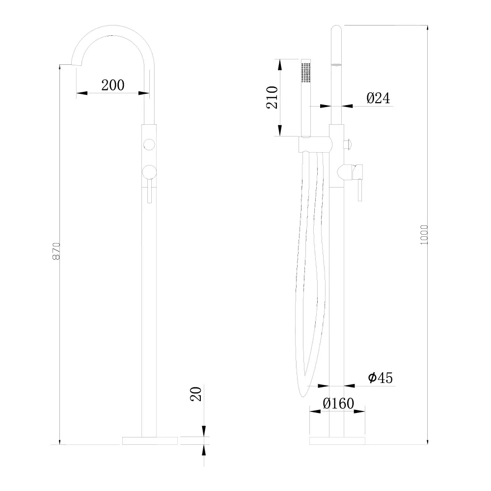 Товар: Смеситель ABBER Wasser Kreis AF8115G напольный для ванны, золото матовое - фото 6 Смеситель ABBER Wasser Kreis AF8115G напольный для ванны, золото матовое — фото 6, Смесители напольные