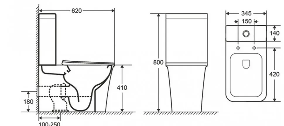 Унитаз напольный CeramaLux 1222A 1222-1A — фото 2, Напольные унитазы