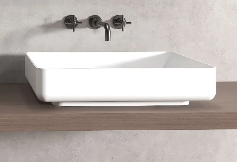 Раковина накладная ABBER Stein AS2629 белая матовая — фото 1, Раковины накладные