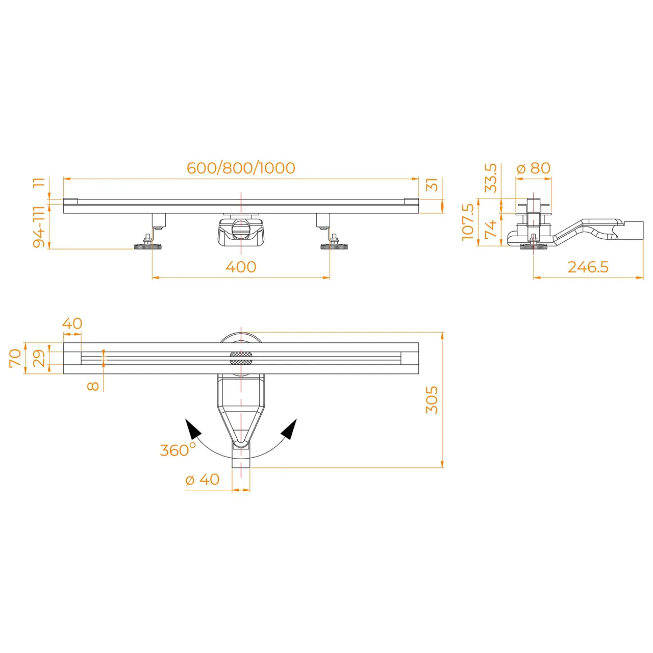 Душевой трап RGW SDR-50B 76215080-04 — фото 1, Трапы для душа