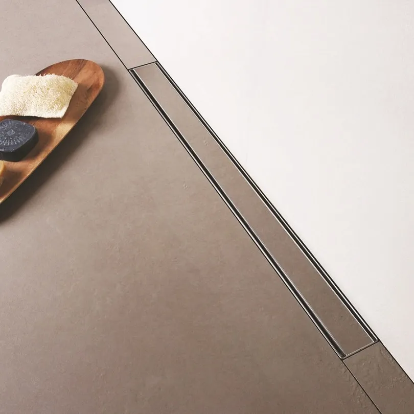 Желоб BERGES водосток В1 Keramik 500, золото глянец, S-сифон D50 H60 боковой 092116 — фото 9, Душевые лотки