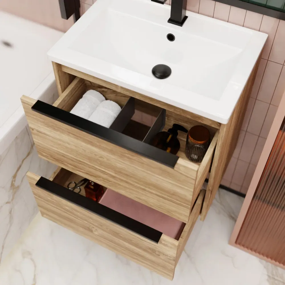 Товар: Тумба под раковину подвесная La Fenice Tesoro FNC-01-TES-DKK-60-2, коричневый - фото 4 Тумба под раковину подвесная La Fenice Tesoro FNC-01-TES-DKK-60-2, коричневый — фото 4, Тумбы под раковину