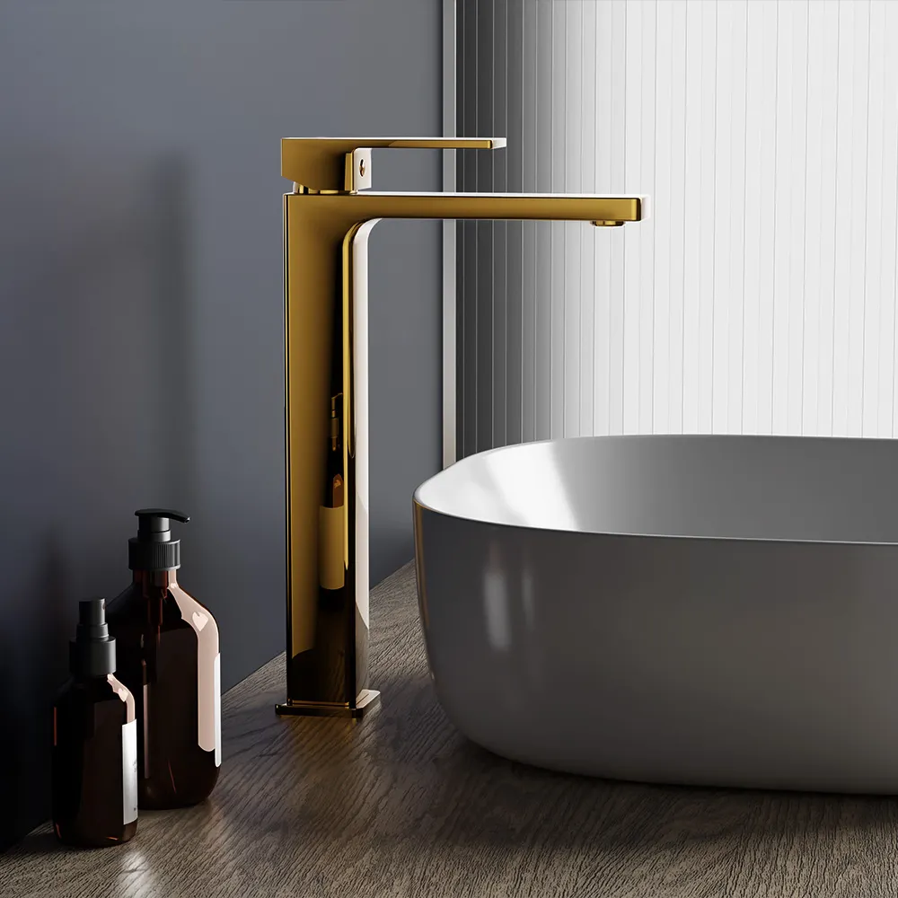 530250600 Gala, смеситель для раковины высокий, золото — фото 1, Смесители для раковины