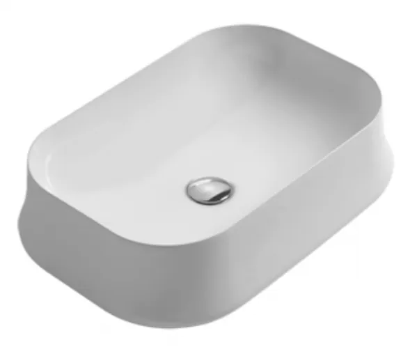 Раковина SIMAS SHARP накладная без отверстий цвет белый SH08 — фото 1, Раковины накладные