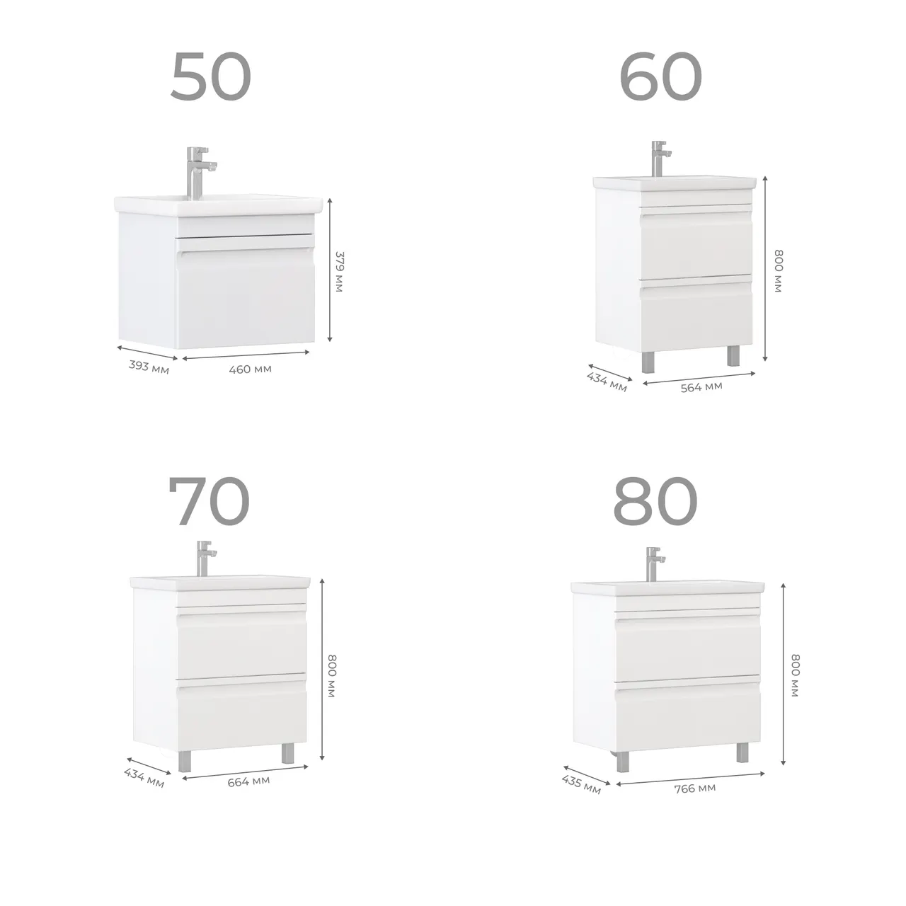 Товар: Тумба под раковину VIGO Holly 60 напольная белый (039) - фото 8 Тумба под раковину VIGO Holly 60 напольная белый (039) — фото 8, Тумбы под раковину