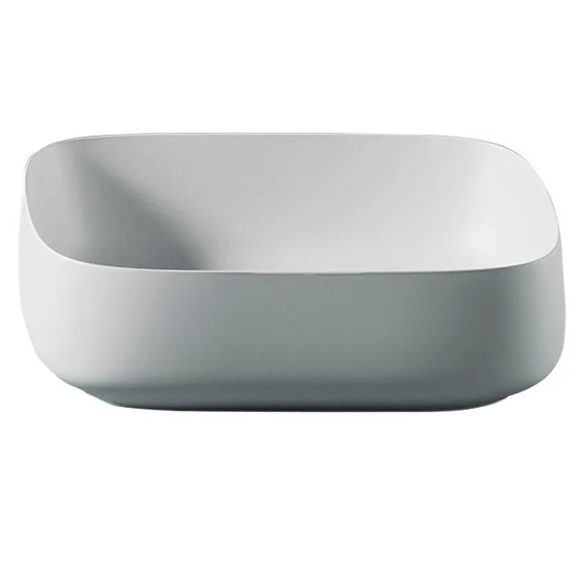 Раковина Artceram Cognac Quadro накладная без отверстий цвет Green issogne COL008 50 00 — фото 2, Раковины накладные