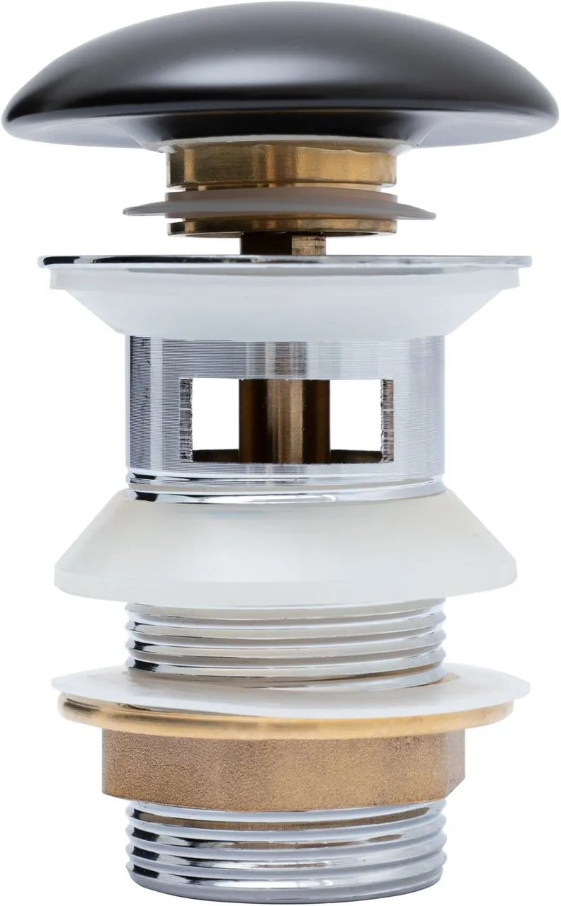 Товар: Донный клапан Aquanet черный матовый, с переливом 00333929 - фото 5 Донный клапан Aquanet черный матовый, с переливом 00333929 — фото 5, Донные клапаны