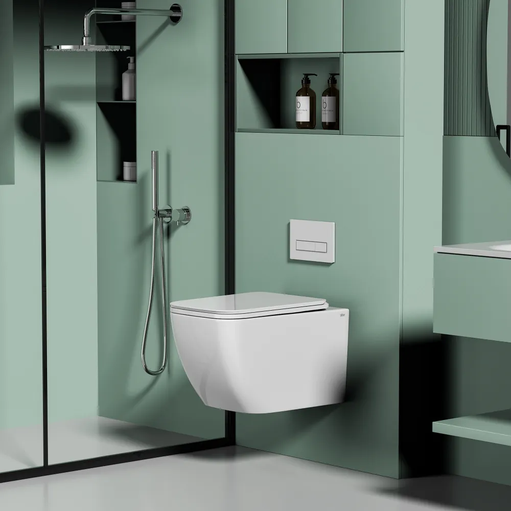 Товар: Унитаз ABBER Ultra AC1303 подвесной белый с ультратонким ободком - фото 3 Унитаз ABBER Ultra AC1303 подвесной белый с ультратонким ободком — фото 3, Подвесные унитазы