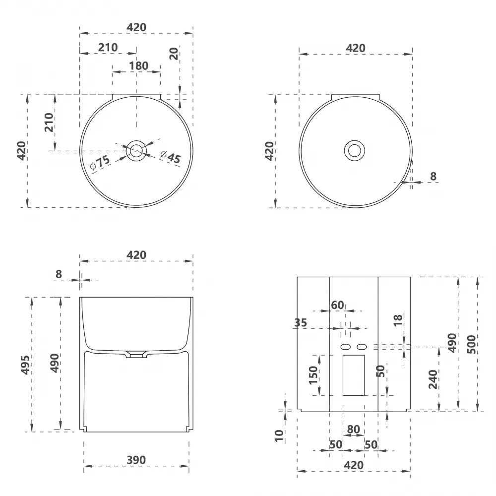 Товар: Раковина подвесная прозрачная ABBER Kristall AT2704Onyx черная - фото 4 Раковина подвесная прозрачная ABBER Kristall AT2704Onyx черная — фото 4, Раковины подвесные