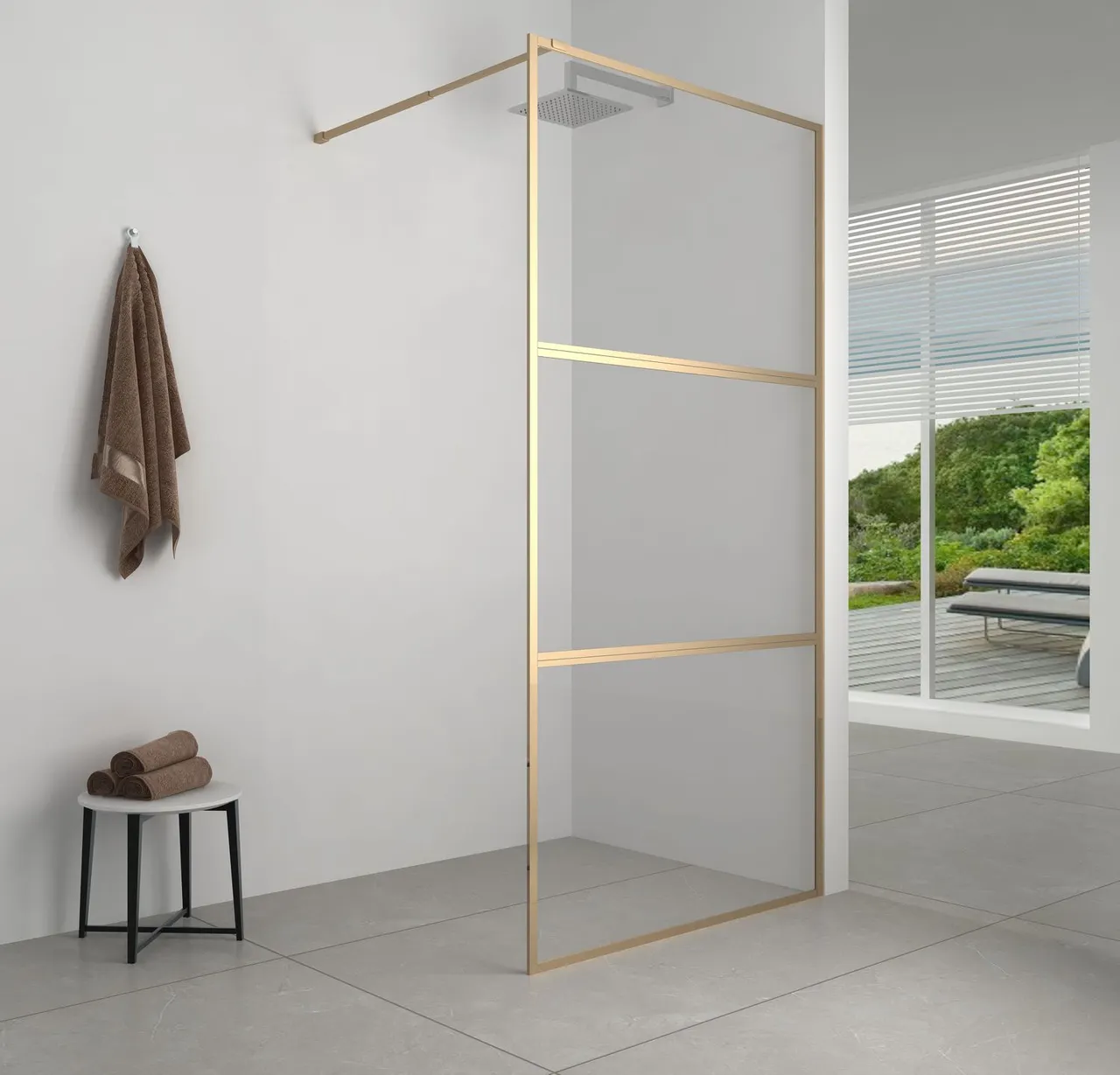 Товар: Душевая перегородка Aquanet 100x200 SW-1000GST профиль золото, прозрачное стекло - фото 1 Душевая перегородка Aquanet 100x200 SW-1000GST профиль золото, прозрачное стекло — фото 1, Душевые перегородки