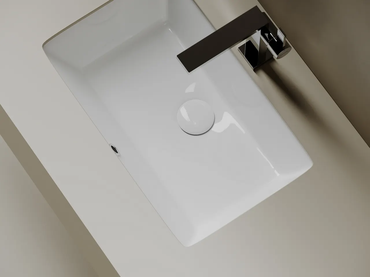 Раковина встраиваемая снизу Ceramicanova Era 525x345x175мм, c отверстием слива - перелива белый, арт.CN15004 — фото 4, Раковины встраиваемые снизу