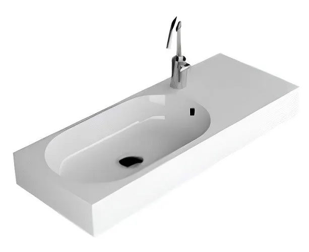 Раковина HATRIA AREA YXEQ01 накладная с одним отверстием с переливом цвет белый — фото 1, Раковины