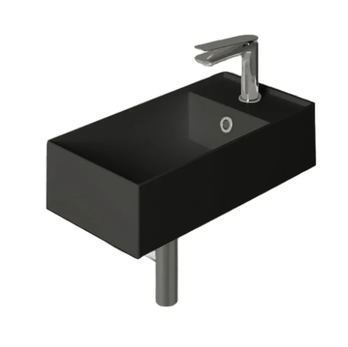 Товар: Раковина SIMAS AGILE подвесная или накладная с одним отверстием с полкой правой цвет черный матовый AG50.NM - фото 1 Раковина SIMAS AGILE подвесная или накладная с одним отверстием с полкой правой цвет черный матовый AG50.NM — фото 1, Раковины накладные