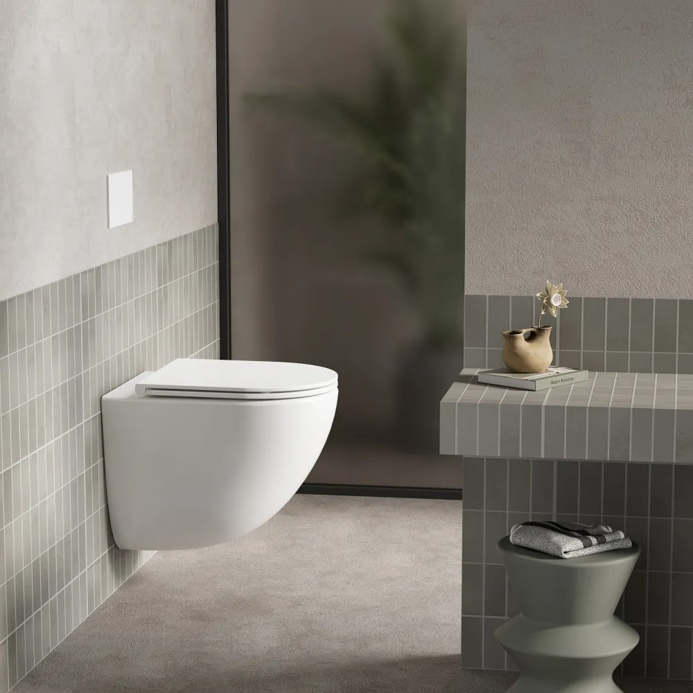 Товар: Унитаз ABBER Bequem AC1131TC подвесной белый, безободковый, смыв торнадо, с закрытым дном - фото 3 Унитаз ABBER Bequem AC1131TC подвесной белый, безободковый, смыв торнадо, с закрытым дном — фото 3, Подвесные унитазы