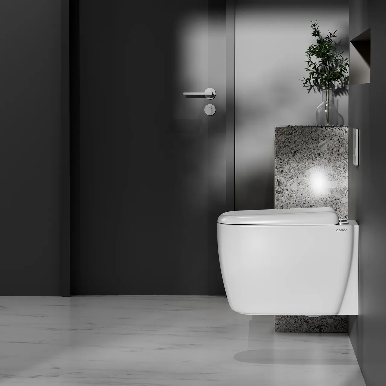 Товар: Унитаз ABBER Rechteck AC1217 подвесной белый, безободковый, смыв торнадо - фото 6 Унитаз ABBER Rechteck AC1217 подвесной белый, безободковый, смыв торнадо — фото 6, Подвесные унитазы