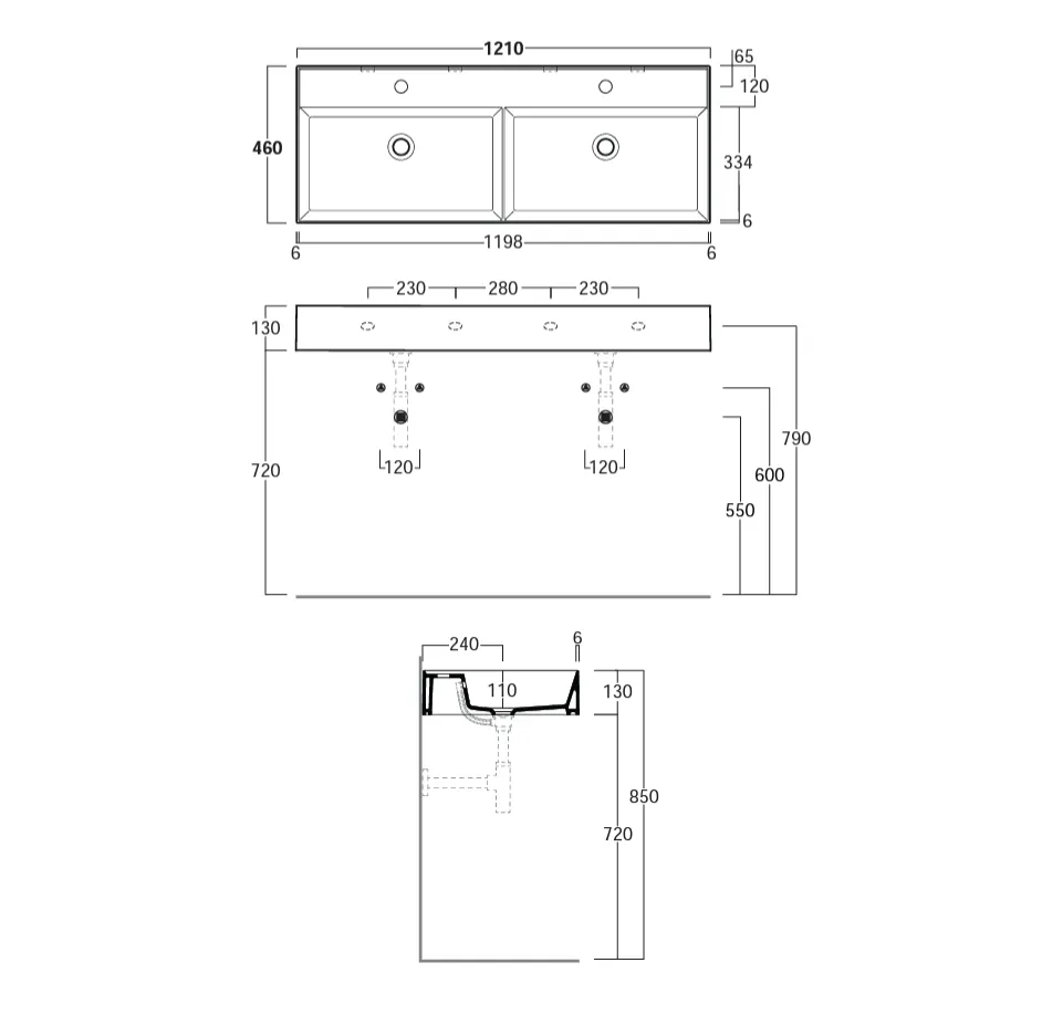 Товар: Раковина SIMAS AGILE двойная подвесная или накладная с одним отверстием цвет белый AG121D - фото 3 Раковина SIMAS AGILE двойная подвесная или накладная с одним отверстием цвет белый AG121D — фото 3, Раковины накладные