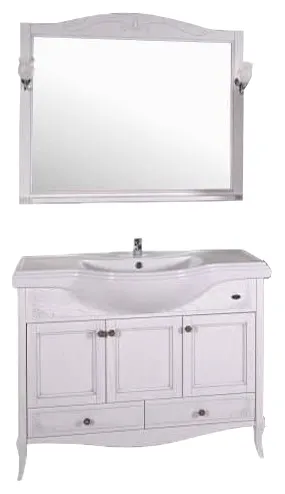 Комплект мебели для ванной Салерно 105 (Белый Патина Серебро) 969701 — фото 4, Готовые комплекты для ванной комнаты