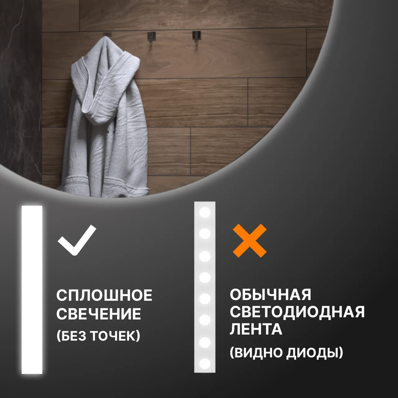 Зеркало с подсветкой VIGO Otti Classic 600 083 — фото 6, Зеркала в ванную комнату