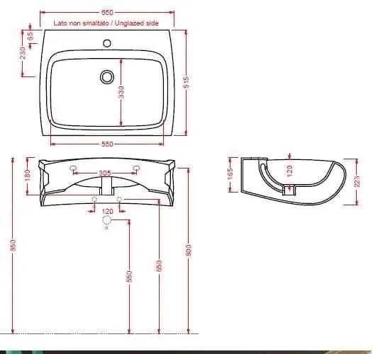 Раковина Artceram Hi Line подвесная отверстия для смесителя одно цвет белый HIL004 01 00 — фото 2, Раковины подвесные