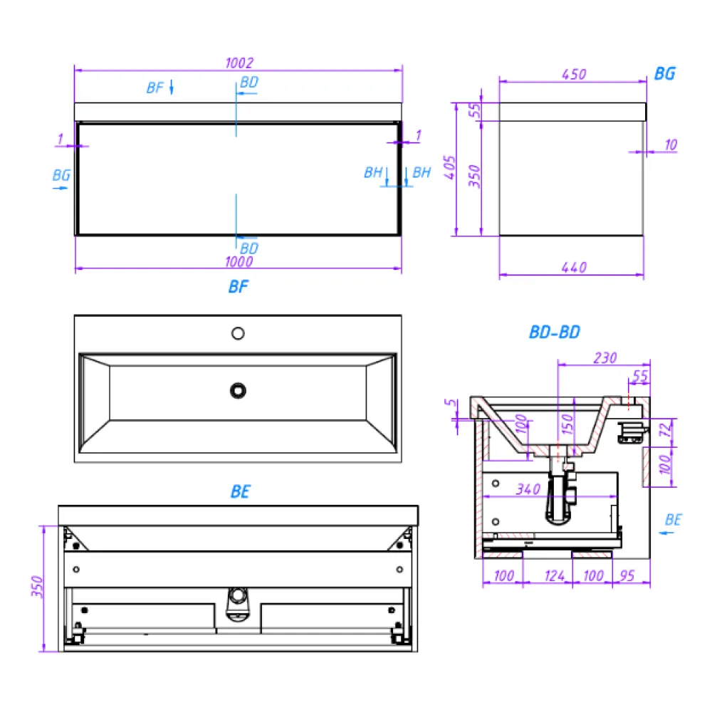 Товар: Тумба под раковину подвесная La Fenice SIMPLA FNC-01-SIM-B-100, белая - фото 2 Тумба под раковину подвесная La Fenice SIMPLA FNC-01-SIM-B-100, белая — фото 2, Тумбы под раковину