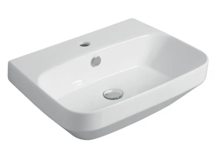 Раковина SIMAS BADEN BADEN подвесная или накладная с одним отверстием цвет белый BB10 — фото 1, Раковины накладные