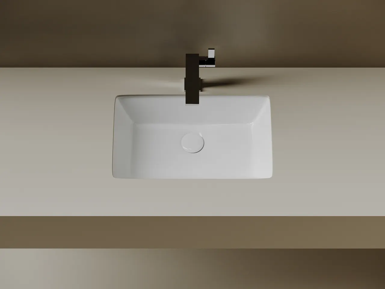 Раковина встраиваемая снизу Ceramicanova Era 525x345x175мм, c отверстием слива - перелива белый, арт.CN15004 — фото 5, Раковины встраиваемые снизу