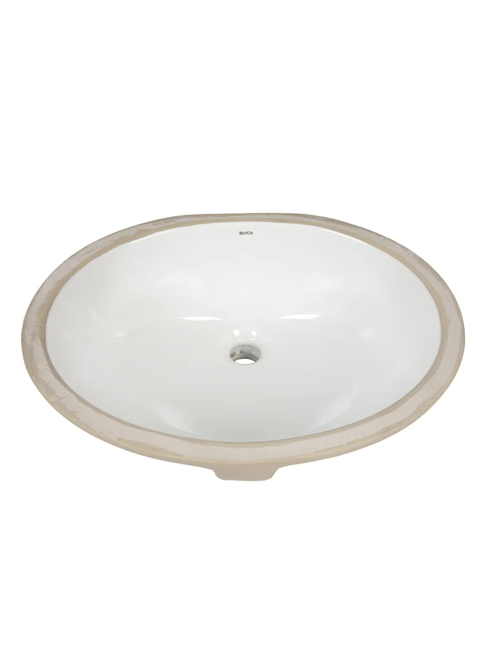 BOND S98-490 Раковина встраиваемая под столешницу 49,5х40,5х21см овальная белая с переливом — фото 9, Раковины встраиваемые сверху