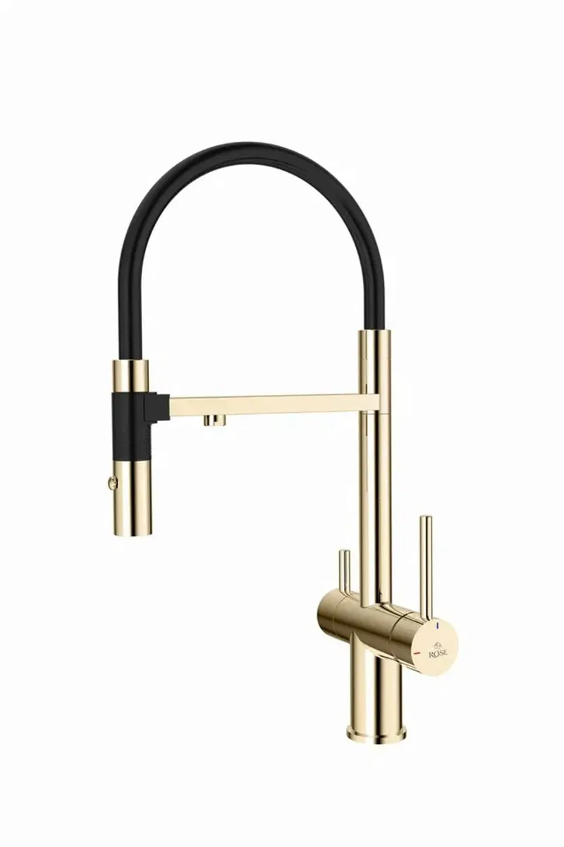 Смеситель для кухни Rose R958E, золото — фото 1, Смесители для кухни