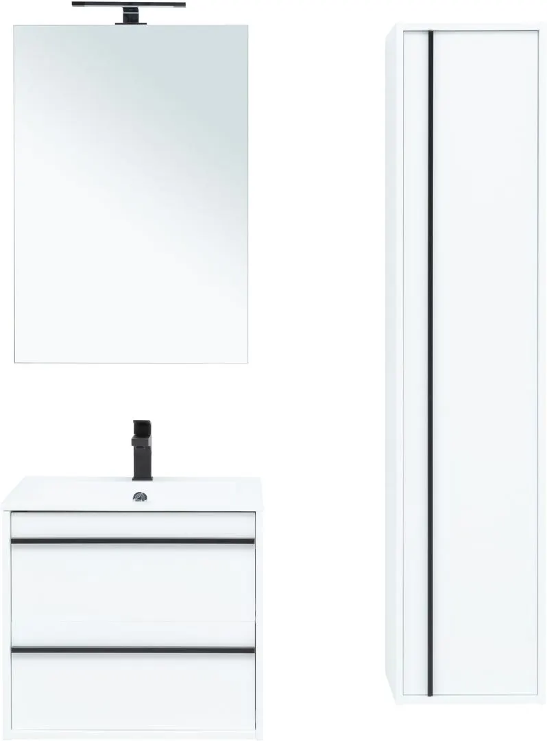 Товар: Зеркало Aquanet Lino 60 белый матовый 00253905 - фото 2 Зеркало Aquanet Lino 60 белый матовый 00253905 — фото 2, Зеркала в ванную комнату