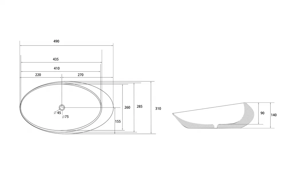 Товар: Раковина накладная ABBER Bequem AC2107MB черная матовая - фото 4 Раковина накладная ABBER Bequem AC2107MB черная матовая — фото 4, Раковины накладные