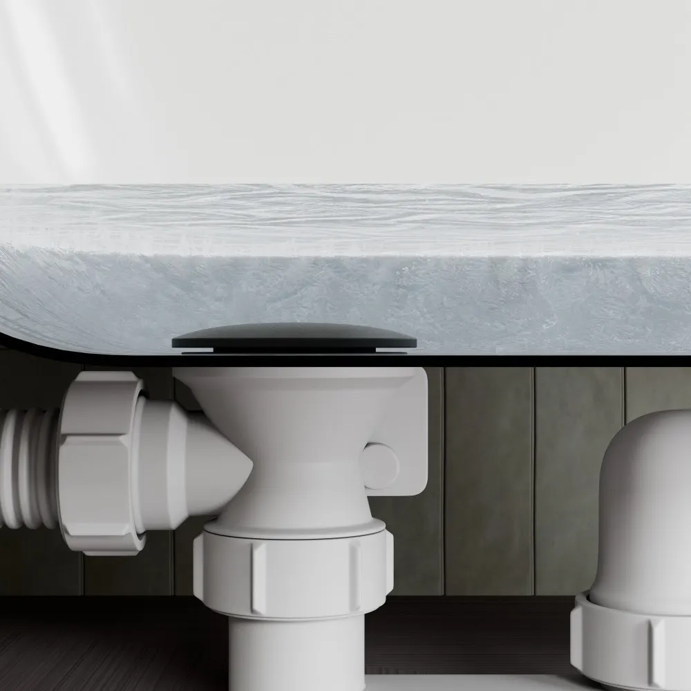 Слив-перелив для ванны полуавтомат MILACIO Ultra (MCU.014.MB) черный матовый — фото 3, Сливы-переливы