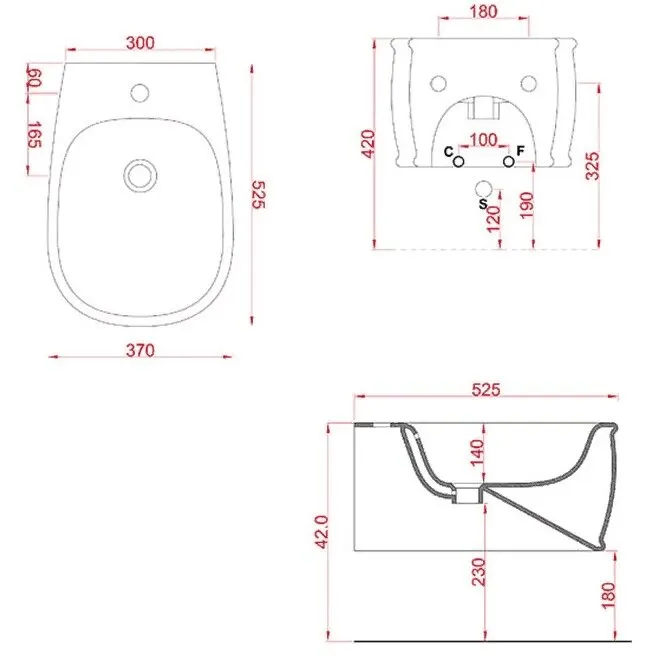 Биде Artceram Atelier подвесной с одним отверстием цвет черный матовый ATB001 17 00 — фото 1, Биде подвесные