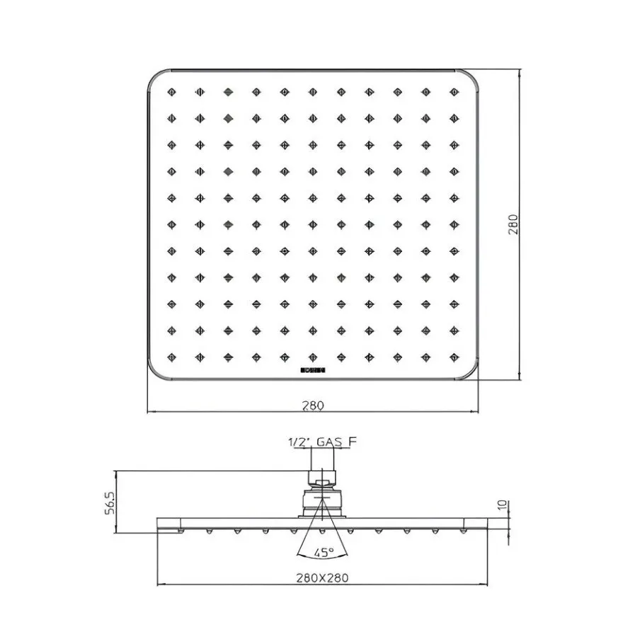 Товар: Верхний душ Bossini Cosmo I00598.073 280х280 мм без кронштейна Easy Clean цвет черный матовый - фото 1 Верхний душ Bossini Cosmo I00598.073 280х280 мм без кронштейна Easy Clean цвет черный матовый — фото 1, Верхние души