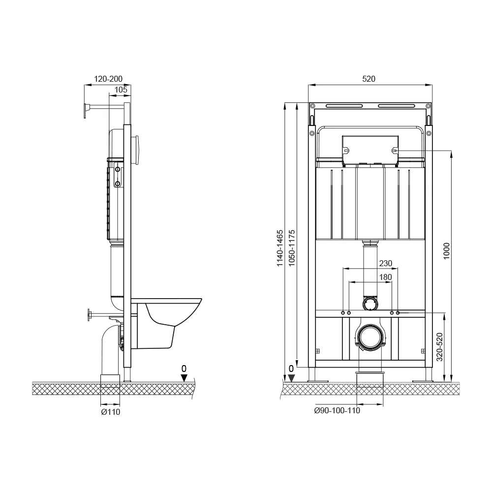 SET Инсталляция Sava Slim Superior + клавиша смыва белый глянец квадр. SMART SES40006470 — фото 2, Инсталляции для унитазов