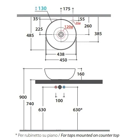 Товар: Раковина GLOBO T-EDGE на столешницу без отверстий цвет белый матовый B6T45BO - фото 3 Раковина GLOBO T-EDGE на столешницу без отверстий цвет белый матовый B6T45BO — фото 3, Раковины