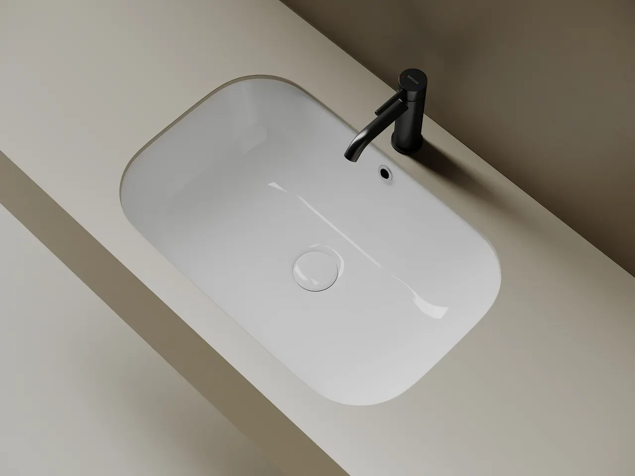 Раковина встраиваемая снизу Ceramicanova Era, c отверстием слива - перелива, 610x405x190мм, белый, арт.CN15007 — фото 3, Раковины встраиваемые снизу