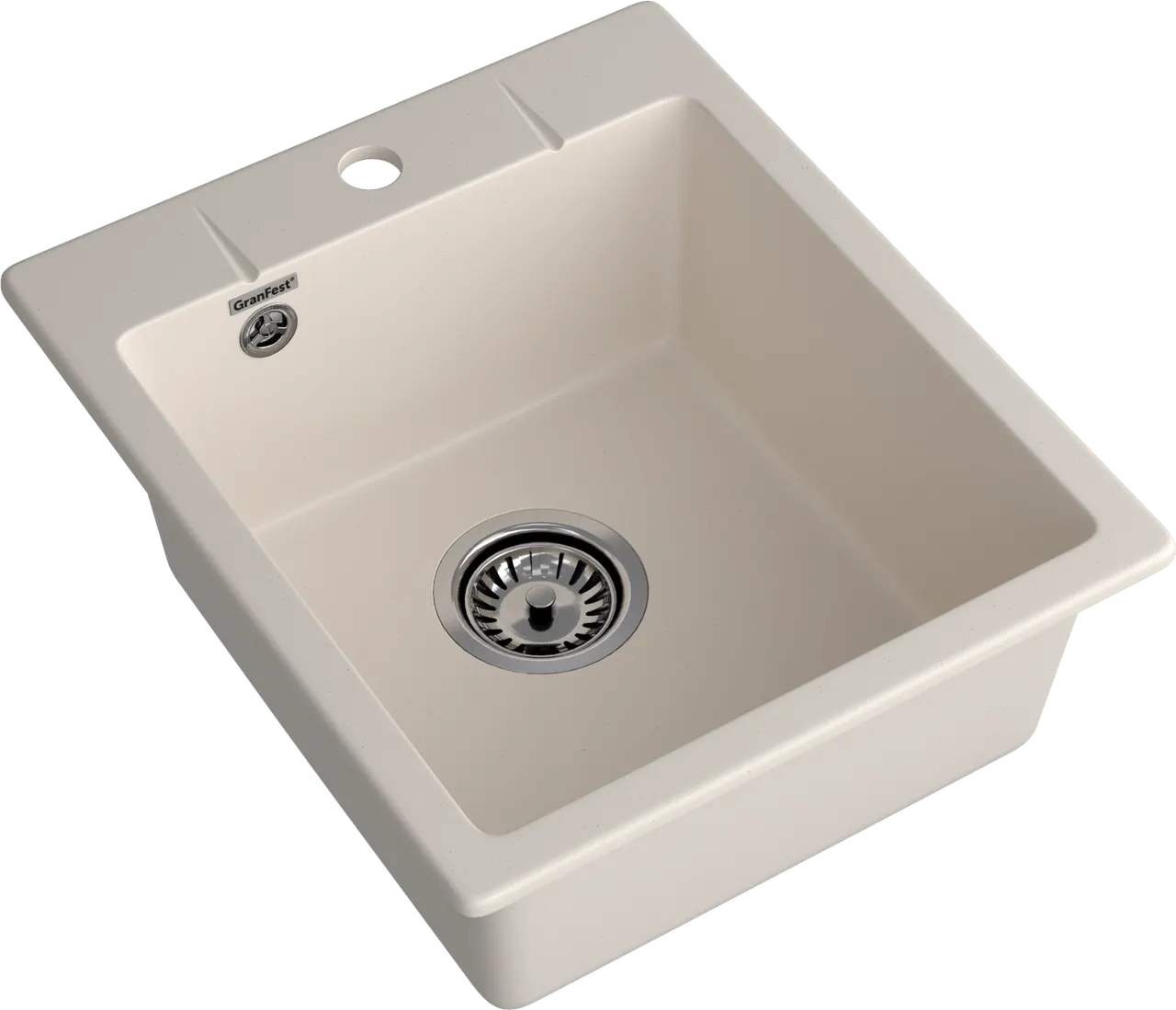 GRANFEST Мойка URBAN 242 1-чаша 420*490мм белый арт.GF-UR- 242 белый — фото 1, Кухонные мойки